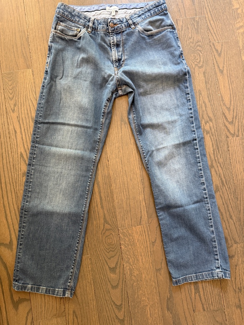 Peter Millar Crown Crafted Men's 32 Waist Med. Blue Relaxed Fit Jeans 27” Inseam